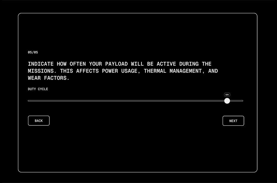 Slider input sample for the Arkisys mission booking system