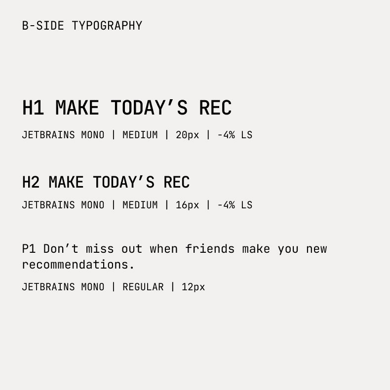 B-Side typography for visual identity