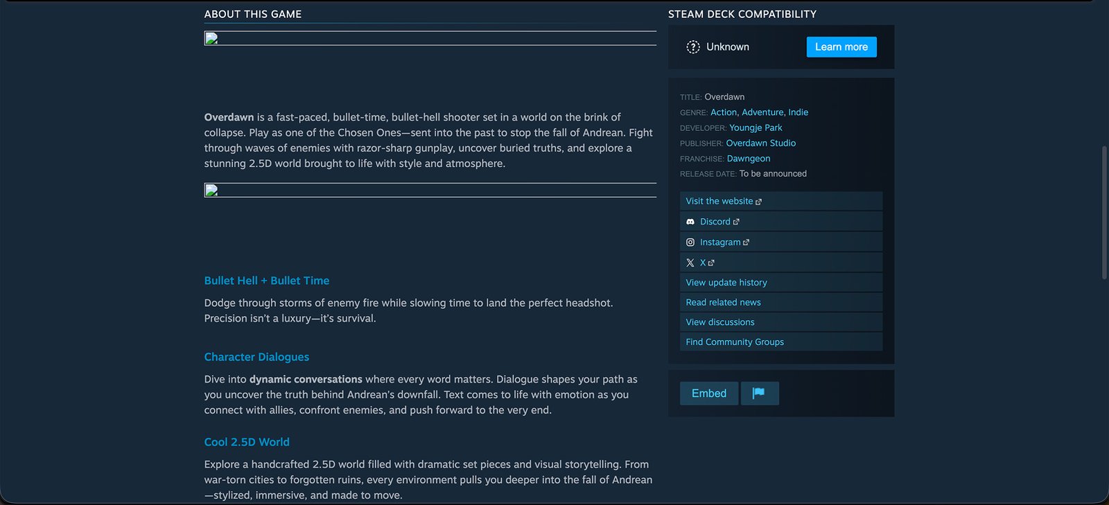 Overdawn Old Steam Landing Page Image